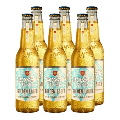 Cerveza Royal Guard Golden Lager Botella 355ml x6