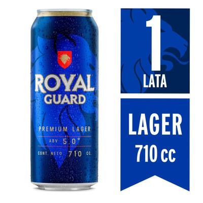 Cerveza Royal guard lager lata 710 cc