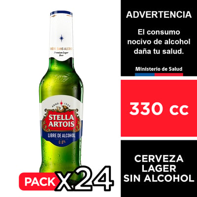 Cerveza Stella Artois 0° Sin Alcohol 24 X 330 Cc.