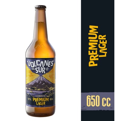 Cerveza Volcanes del sur premium lager botella 650 cc