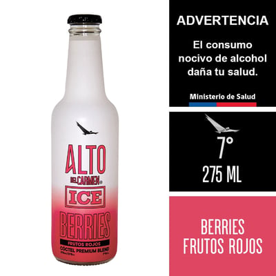 Cóctel Alto del Carmen ice berries frutos rojos 275 cc