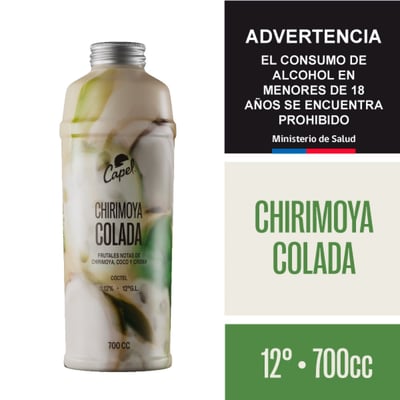 Cóctel Capel chirimoya colada 12° botella 700 cc