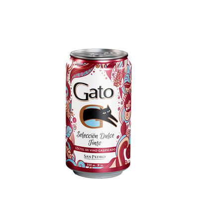 Cóctel de Vino Gato Dulce Tinto Lata 350cc (24 unidades)