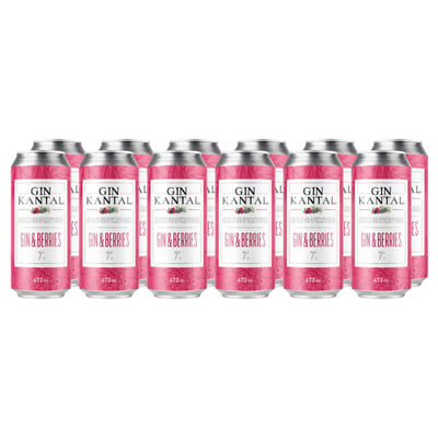 Cóctel Kantal Gin & Berries 7° Lata 473cc x12 ($ 2.165 c/u)