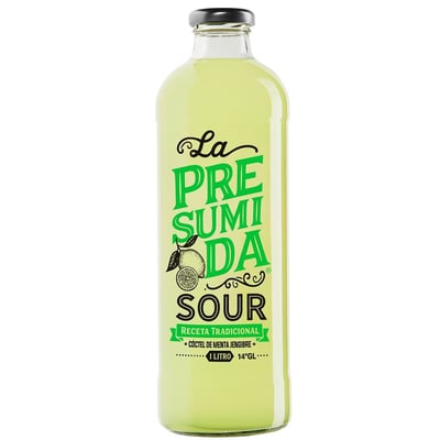Coctel La Presumida Sour Menta Jengibre 1 Litro