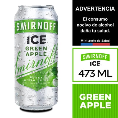 Cóctel Smirnoff ice green apple lata 473 cc