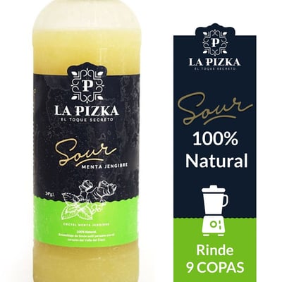 Cóctel sour La Pizka natural menta jengibre botella 1 L