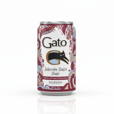 Cóctel Vino Gato Dulce Tinto 9° 350cc