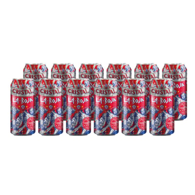Cristal La Roja Red Lager Lata 470cc X12
