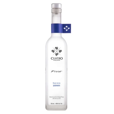 Destilado de Uva Cuatro Gallos Mosto Verde Quebranta Tradicional 40°alc. 750cc