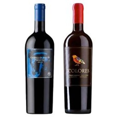 DUO 7 COLORES - CABALLO LOCO: 1x Vino 7 Colores Icono Alzado Cabernet Sauvignon 750cc + 1x Vino Caballo Loco Grand Cru Apalta 750cc