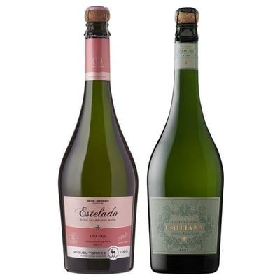 DUO AMALUNA - ESTELADO: 1x Espumante Emiliana Amaluna Brut 750cc + 1x Espumante Miguel Torres Santa Digna Rose Estelado 750cc