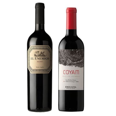 DUO COYAM - ENEMIGO: 1x Vino Orgánico COYAM 750cc + 1x Vino El Enemigo Malbec 750cc