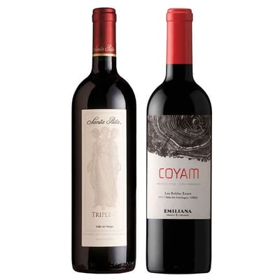 DUO COYAM - TRIPLE C: 1x Vino Orgánico COYAM 750cc + 1x Vino Triple C 750cc
