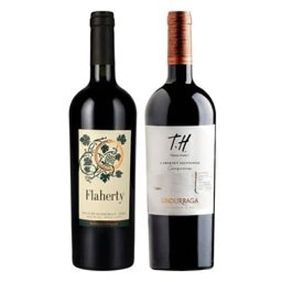 DÚO FLAHERTY - UNDURRAGA: 1x Vino Flaherty Blend (SY/CS/PS/TE) Aconcagua 750cc + 1x Vino Undurraga TH Cauquenes Cabernet Sauvignon 750cc