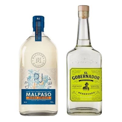 DUO PISCOS TRANSPARENTES N°3: 1x Pisco El Gobernador Reservado 700cc 40º alc. + 1x Pisco MalPaso Pedro Jimenez 750cc 40º alc.