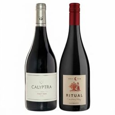 DUO RITUAL CALYPTRA (Pinot Noir): 1x Vino Ritual Pinot Noir Orgánico 750cc + 1x Vino Calyptra Gran Pinot Noir 750cc