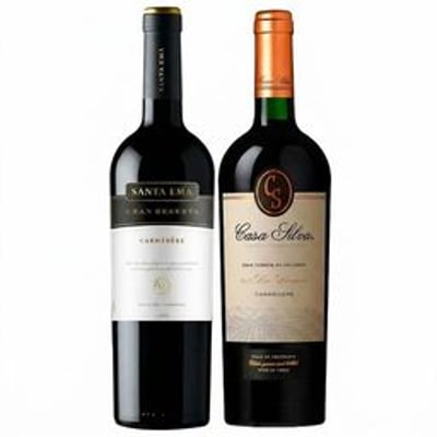 DUO SANTA EMA - CASA SILVA: 1x Vino Santa Ema Gran Reserva Carmenere 750cc + 1x Vino Casa Silva Gran Terroir Carmenere 750cc