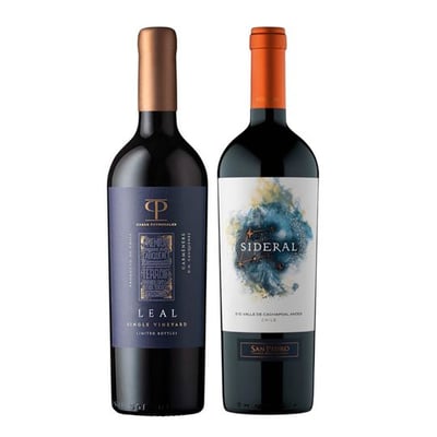 DUO SIDERAL - LEAL: 1x Vino Sideral Blend 750cc + 1x Vino Casas Patronales Leal Carmenere 750cc