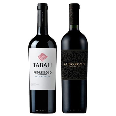 DUO TABALI - BAUZA: 1x Vino Tabali Pedregoso Gran Reserva Carmenere 750cc + 1x Vino Bauzá Alboroto Carmenere 750cc