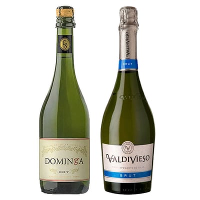 DUO VALDIVIESO - DOÑA DOMINGA: 1x Espumante Valdivieso Brut 750cc + 1x Espumante Casa Silva Dominga Brut 750cc