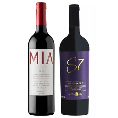 DUO VIK - CASA SILVA (S7 Carmenere): 1x Vino VIK MIA Carmenere Blend (2023) 750cc + Vino Casa Silva S7 Single Block Carmenere 750cc