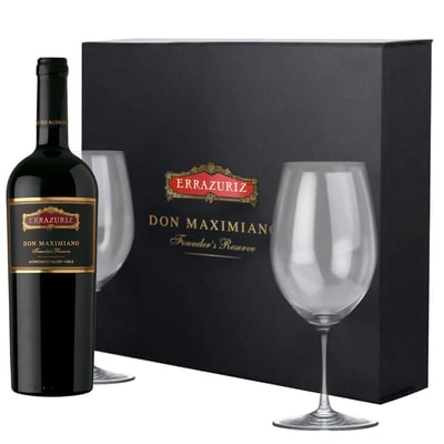Errazuriz Pack Don Maximiano 750 Ml + 2 Copas