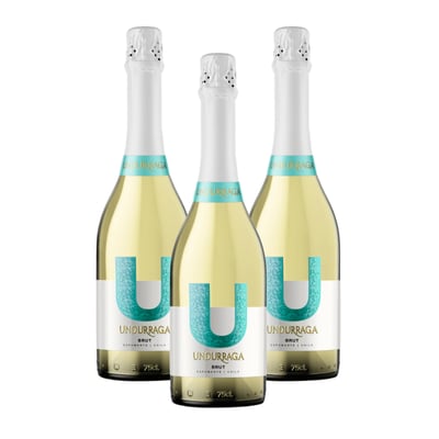 Espumante Undurraga U Brut 750cc x3 ($3.390 c/u)
