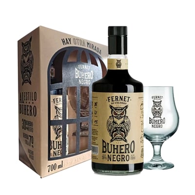 Fernet Buhero Negro 700cc + Copa de Regalo