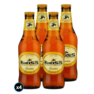 FOUR-PACK KROSS GOLDEN: 4x Cerveza Kross Golden Ale en Botella 330cc