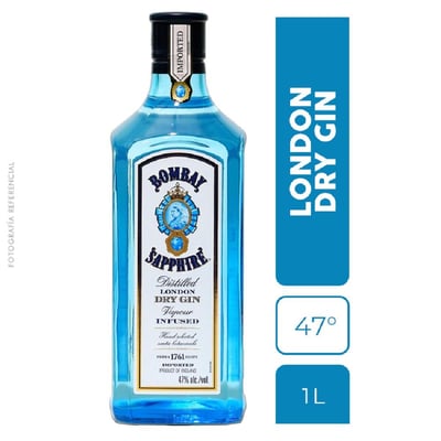 Gin Bombay sapphire botella 1 L