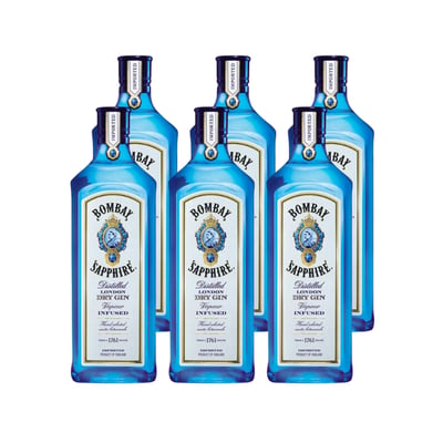 Gin Bombay Sapphire London Dry Gin 40° 750cc x6 ($13.490 c/u)