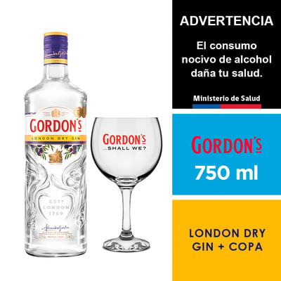 Gin Gordon´s London Dry Gin 750 Ml. + Copa