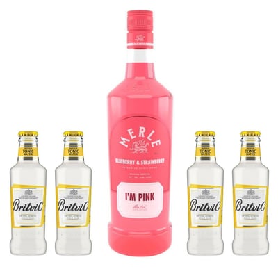 Gin Merle I'M Pink 37,5° 750cc + 4 Britvic Tonic Water 200cc