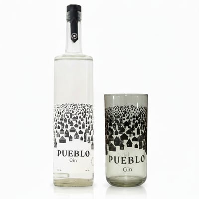 Gin Pueblo 40° 750cc + Vaso