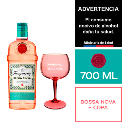 Gin Tanqueray Bossa Nova 700 Ml. + Copa Acrílica 600 Ml.