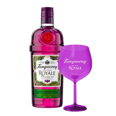 Gin Tanqueray Dark Berry Royale 700cc + Copa Acrílica Morada de Regalo
