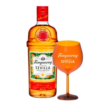 Gin Tanqueray Sevilla 700cc + Copa Acrílica Naranja de Regalo