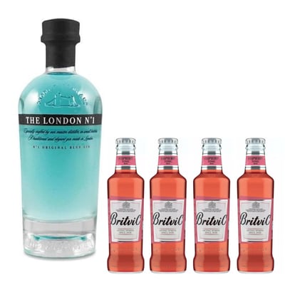 Gin The London Nº1 47º 700cc + 4 Britvic Raspberry 200cc