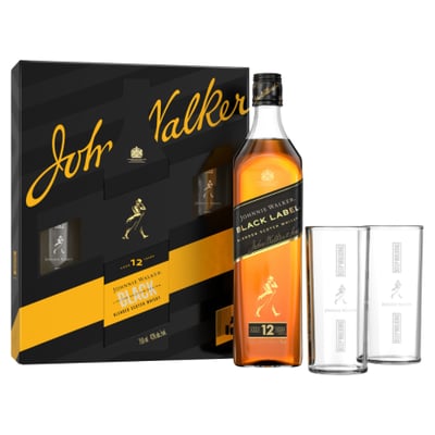 Johnnie Walker Black Label 750 Ml + 2 Vasos