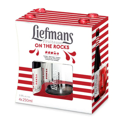 KIT Liefmans: 4x cervezas Liefmans botella de 250cc + 1x Vaso Liefmans