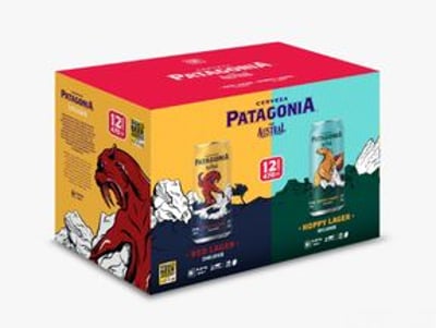 KIT MIX CERVEZAS PATAGONIA EN LATA 470cc: 6x Cerveza Patagonia Hoppy Lager 470cc + 6x Cerveza Patagonia Red Lager 470cc