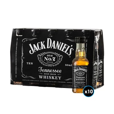 KIT WHISKEY JACK DANIELS OLD N7: 10x Whiskey Jack Daniels Old N7 50cc 40º alc.