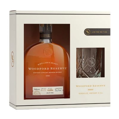KIT WHISKEY WOODFORD RESERVE 750cc: Whiskey Woodford Reserve 750cc + Vaso.
