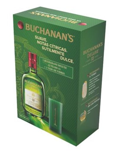 Kit Whisky Buchanans 12 años 750cc 40º alc. + vaso