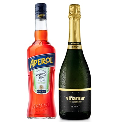 Licor Aperitivo Aperol Spritz + Espumante Viñamar Brut 750cc
