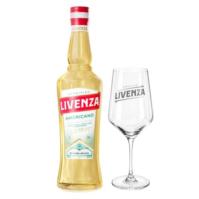 Licor Aperitivo Livenza Americano 14° 750cc + Copa de Regalo