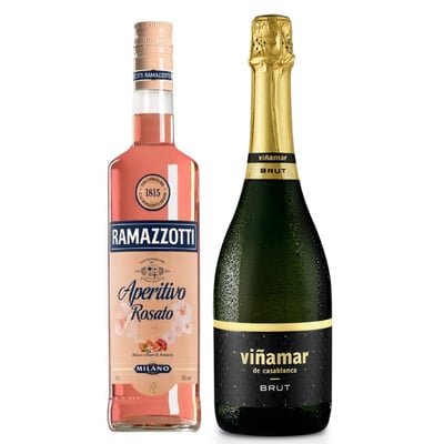 Licor Aperitivo Ramazzotti Rosato 700cc + Espumante Viñamar Brut 750cc