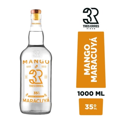 Licor de Pisco Tres Erres Mango Maracuyá - 1L