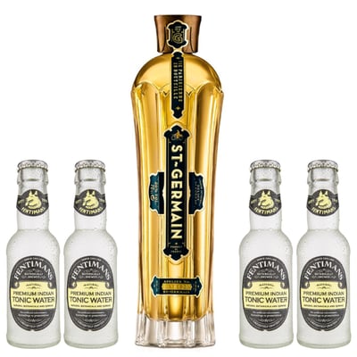 Licor de Sauco St. Germain 750cc + 4x Fentimans Premium Tonic Water 200cc